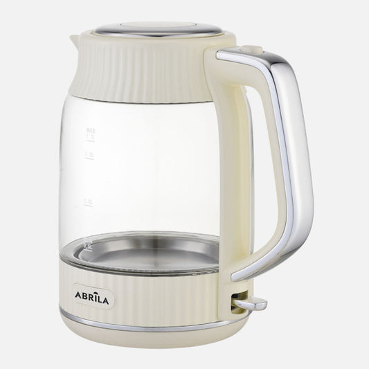 Hervidor de Agua Vintage Durazno 1,7L 2200W Beige Fabrilamp instalada en ambiente decorativo de salón o dormitorio | Fabrilamp / Abrila