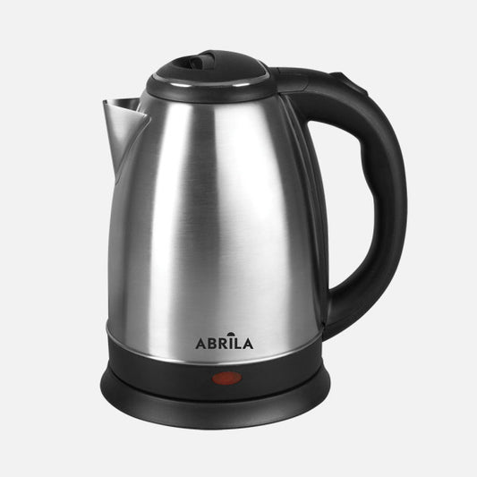 Hervidor de Agua Eléctrico FLOX 1,8L 1500W Negro/Plata Fabrilamp - Vista frontal principal en fondo blanco | LuzGurú