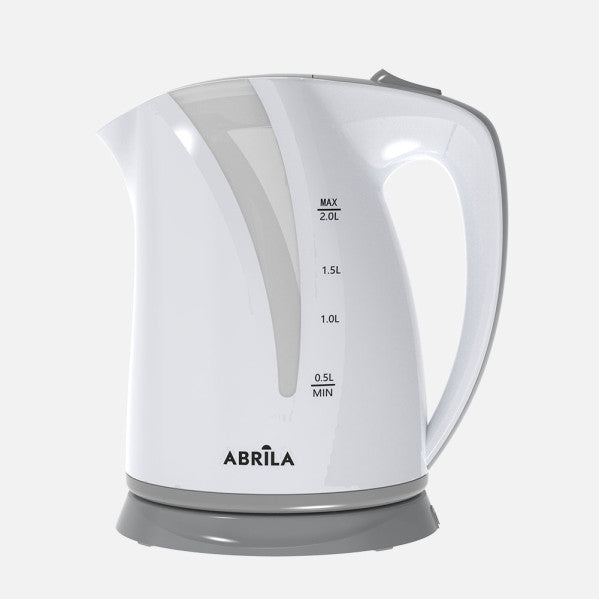 Hervidor de Agua Eléctrico Perú 2L 2200W Blanco/Gris Fabrilamp - Vista frontal principal en fondo blanco | LuzGurú