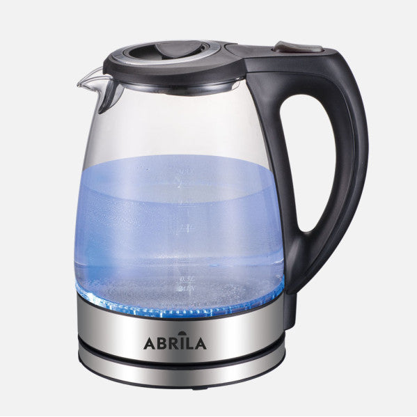 Hervidor de Agua Eléctrico Tobago 1,7 L 2200 W Negro/Acero Fabrilamp - Vista frontal principal en fondo blanco | LuzGurú