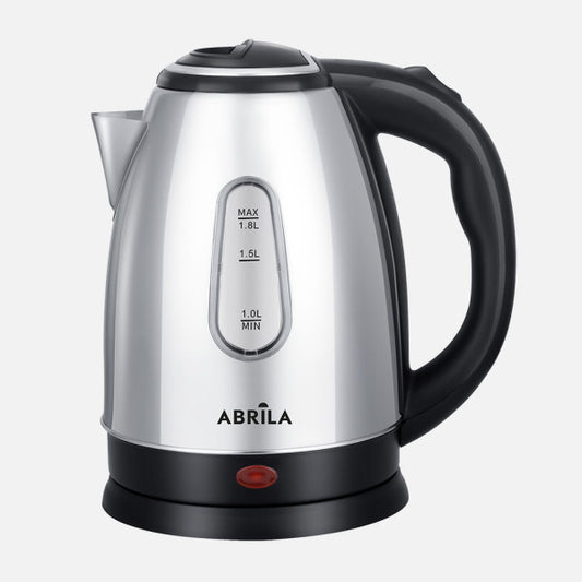 Hervidor de Agua Eléctrico Arabigo 1,8 L 1500 W Negro/Plata Fabrilamp - Vista frontal principal en fondo blanco | LuzGurú