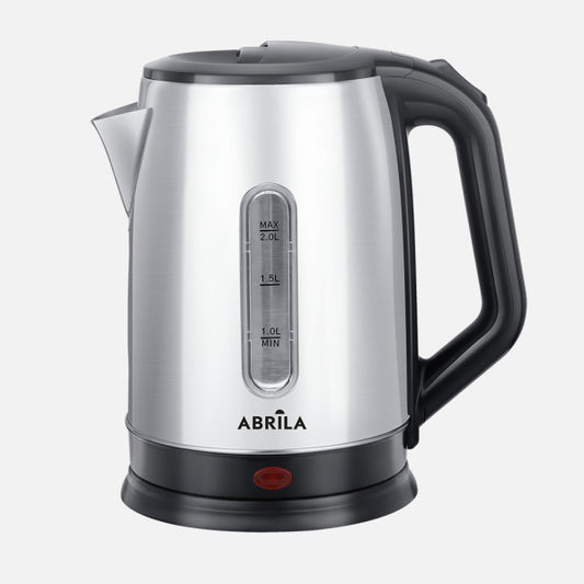 Hervidor de Agua Eléctrico Celta 2L 1500W Negro/Plata Fabrilamp - Vista frontal principal en fondo blanco | LuzGurú