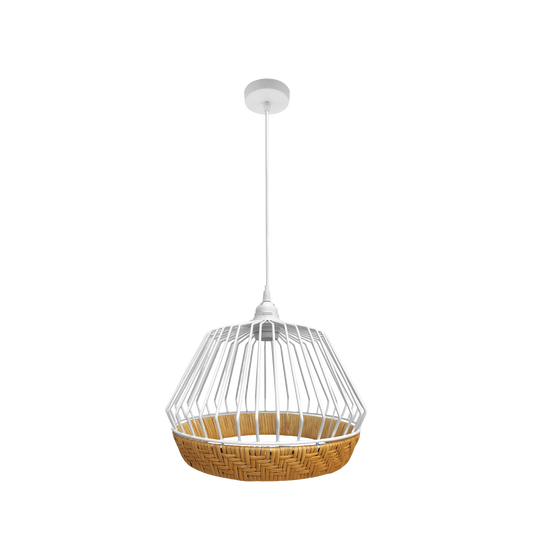 Lámpara Colgante Hugo Metal y Rattán Fabrilamp - vista principal | Fabrilamp / Abrila · Ref. 218293068
