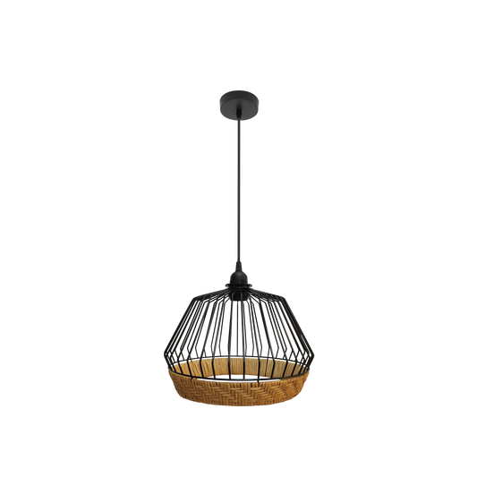 Lámpara Colgante Hugo 30 cm Metal y Rattán Fabrilamp - vista principal | Fabrilamp / Abrila · Ref. 218293088