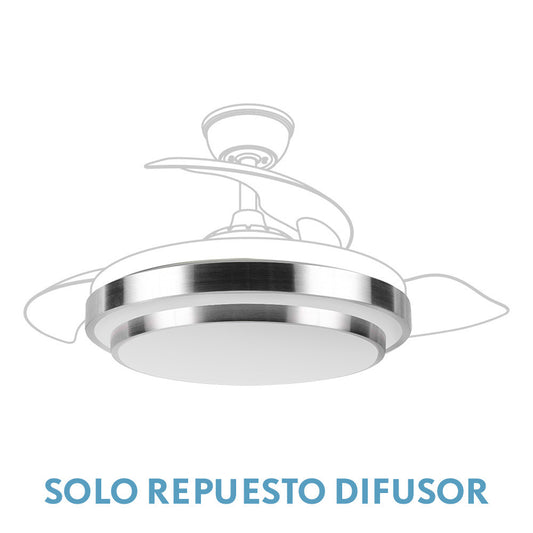 Difusor de Repuesto para Ventilador de Techo Ibe Níquel Fabrilamp - vista principal | Fabrilamp / Abrila · Ref. 99.DIF-IBE-NIQUEL