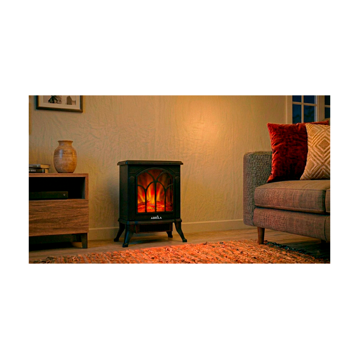 Termoventilador Cerámico INOLA 1500 W Efecto Chimenea Negro Fabrilamp - vista principal | Fabrilamp / Abrila · Ref. 278321509