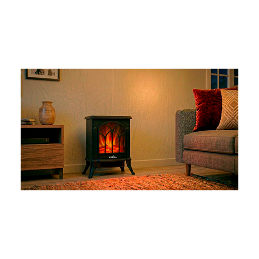 Termoventilador Cerámico INOLA 1500 W Efecto Chimenea Negro Fabrilamp - vista principal | Fabrilamp / Abrila · Ref. 278321509