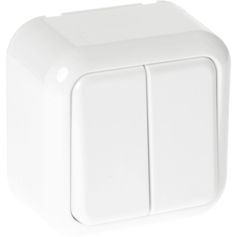 Interruptor Doble Ancient Blanco Fabrilamp / Abrila MEH3-A210MBR