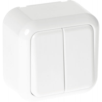 Interruptor Doble Ancient Blanco Fabrilamp / Abrila MEH3-A210MBR