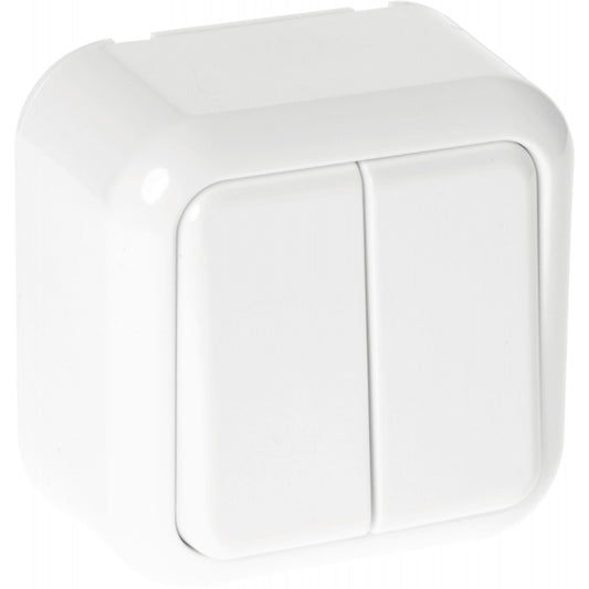 Interruptor Doble Ancient Blanco Fabrilamp / Abrila MEH3-A210MBR