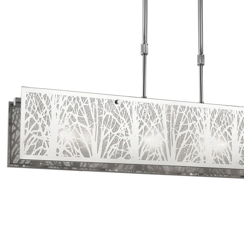Lámpara Japan fabricada en acero, PVC y cristal óptico K9 color inox y transparente
