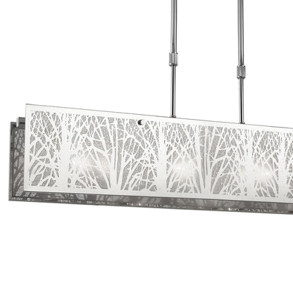 Lámpara Japan fabricada en acero, PVC y cristal óptico K9 color inox y transparente