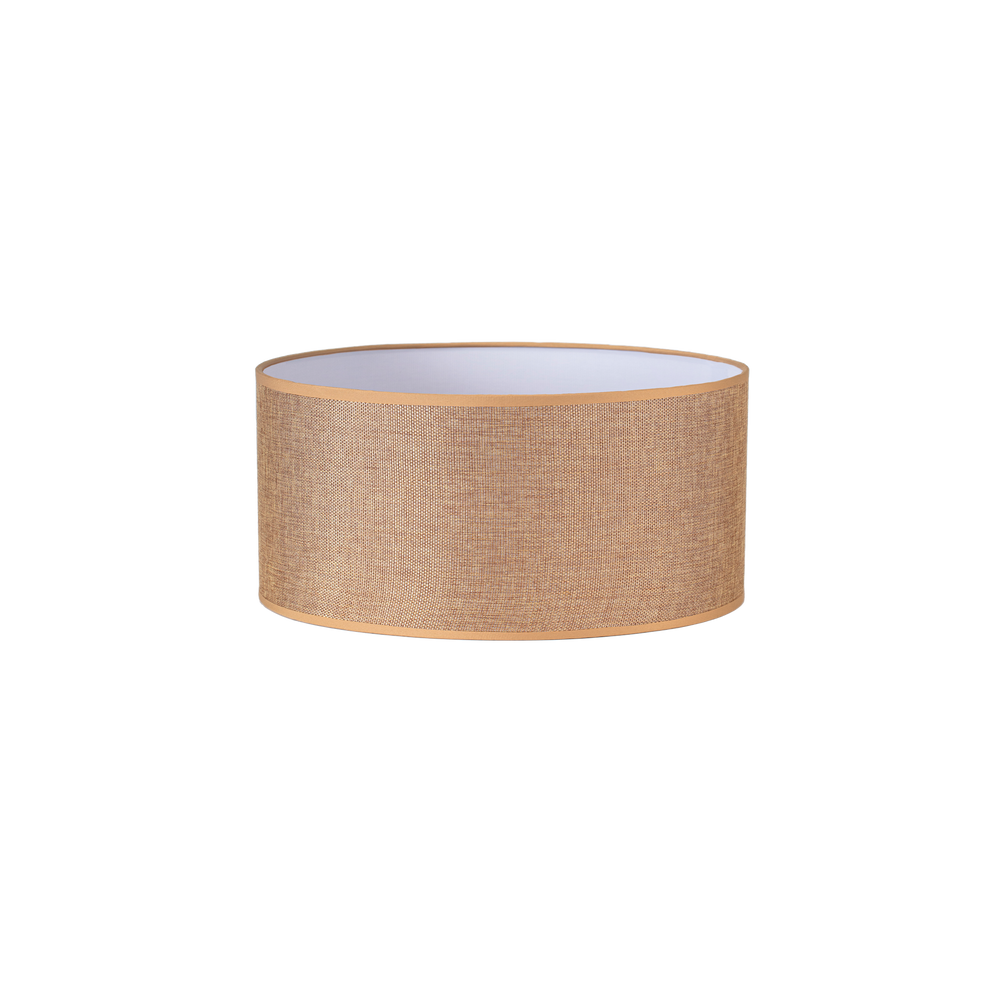 Pantalla Cilíndrica Jin 40 cm Tejido Saco-Yute Marrón Fabrilamp