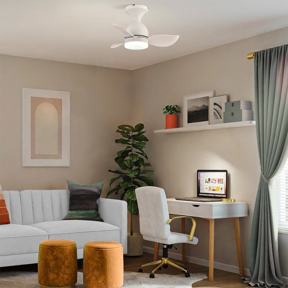 Ventilador Julie fabricado en Acero color Blanco para techo