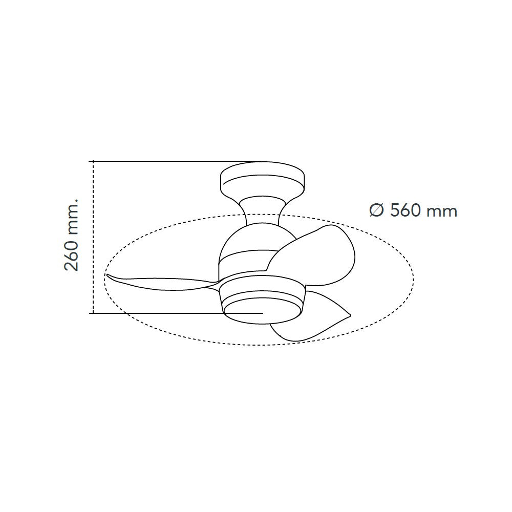 Ventilador de Techo Blanco + madera – vista 4 · Ref. 85-104-66-102