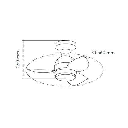 Ventilador de Techo Blanco + madera – vista 4 · Ref. 85-104-66-102