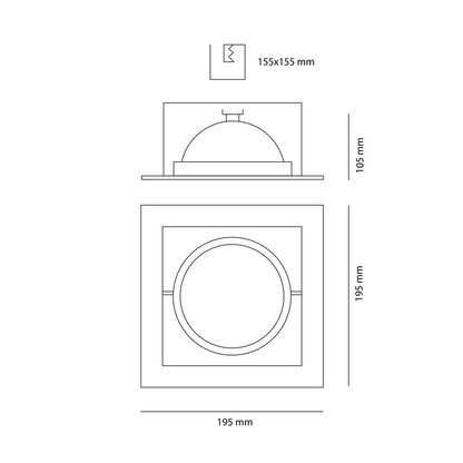Kardan Tecno fabricado en chapa de acero color blanco para iluminación interior