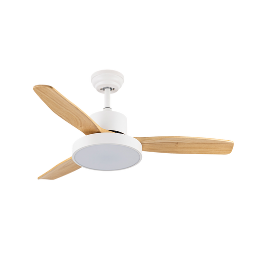 Ventilador de Techo con Luz Kavala 112 cm Blanco y Haya Fabrilamp - vista principal | Fabrilamp / Abrila · Ref. 212791368