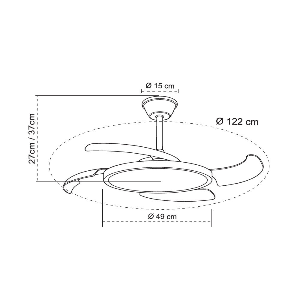 Elegante ventilador de techo negro ideal para salones