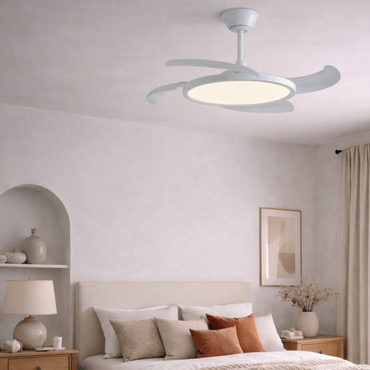 Ventilador de Techo con Luz Key Blanco 40W Aspas Retráctiles CristalRecord - imagen 2 | CristalRecord