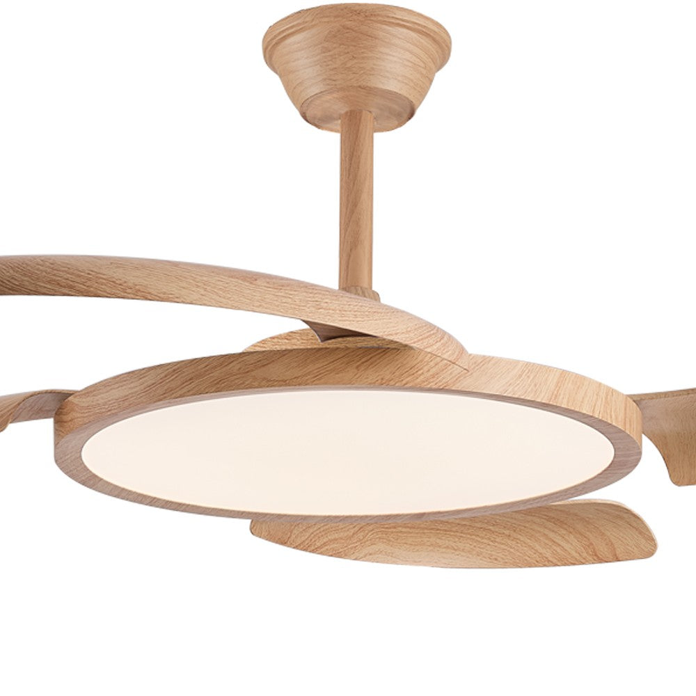Ventilador Key fabricado en Hierro y ABS color Madera Clara