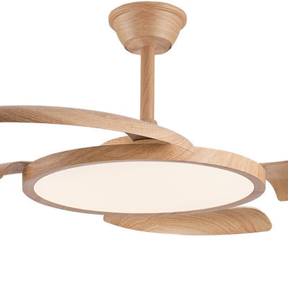 Ventilador Key fabricado en Hierro y ABS color Madera Clara