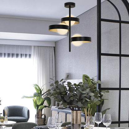 Medidas Lámpara Techo Arianna 3 Luces Negro-Oro AJP/Alemar (Ref. 60422) - LuzGuru
