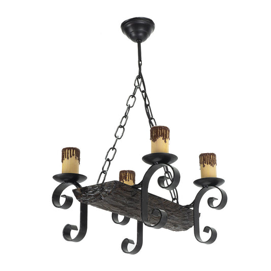 Lámpara rústica colgante Tronco Fabrilamp / Abrila 1.512/4 para decoración vintage