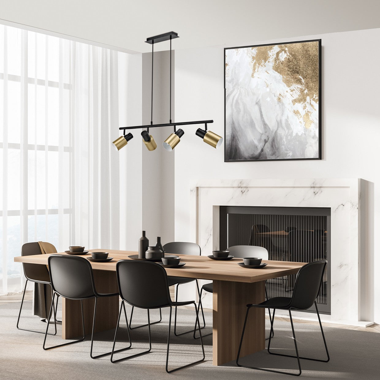 Medidas Lámpara Techo Maena 4 Luces AJP/Alemar Ref. 11340 - luzguru.com
