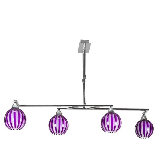 Lámpara Moderna 4 Luces Fabrilamp / Abrila 99.025454018 cromo y berenjena