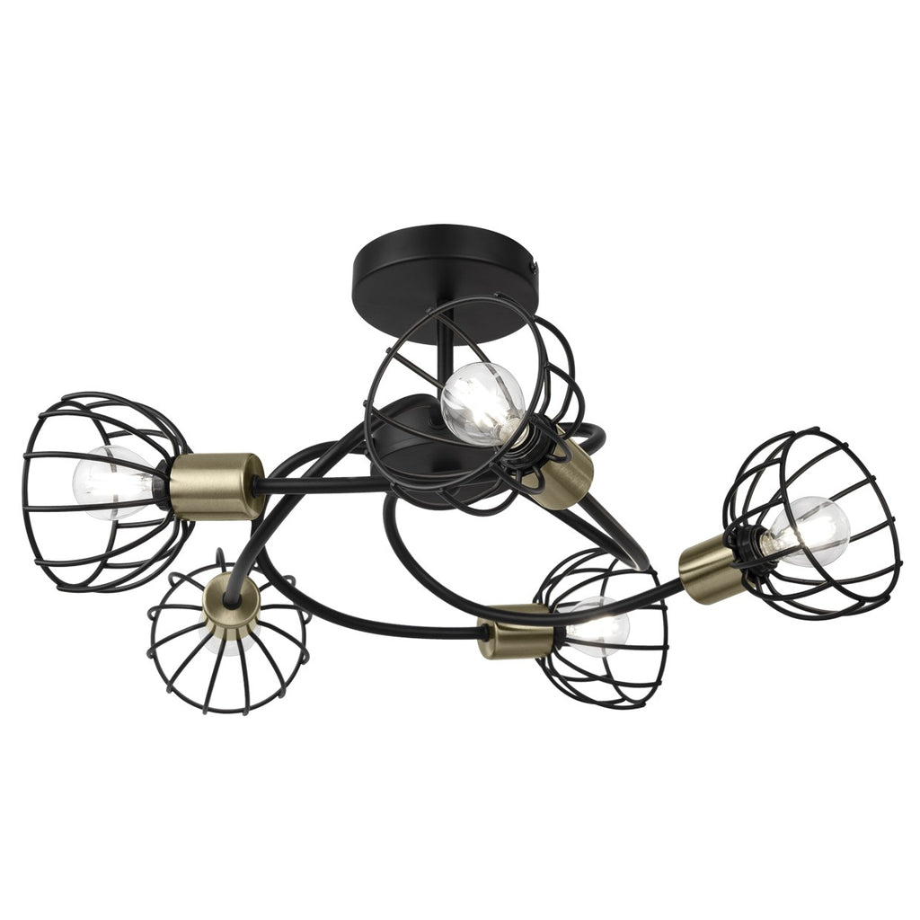 Lámpara Bermeo 5 luces Negra Mate - AJP / Alemar - 60177 - luzguru.com