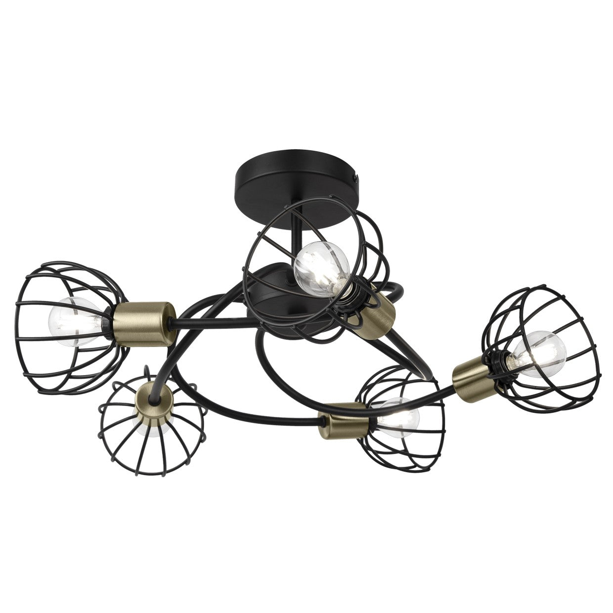 Lámpara Bermeo 5 luces Negra Mate - AJP / Alemar - 60177 - luzguru.com