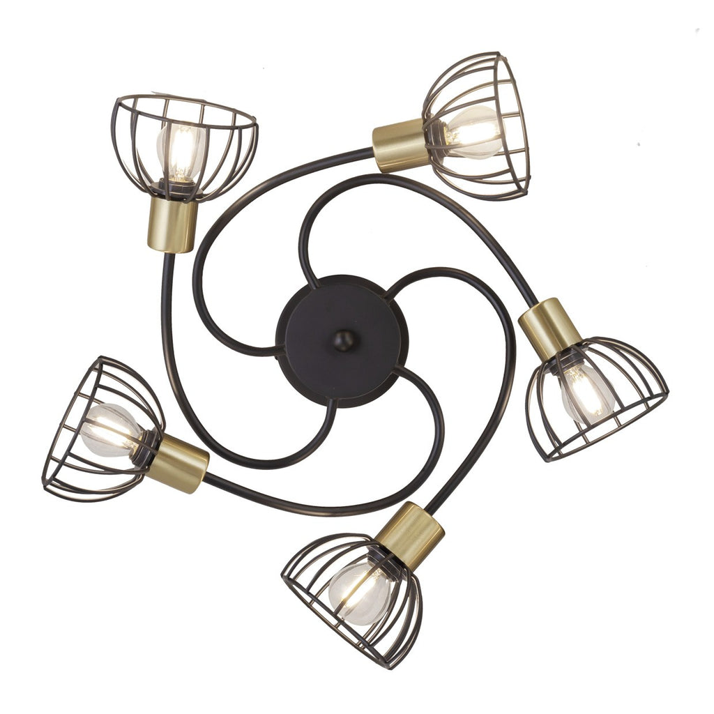 Medidas Lámpara Bermeo Negra 5 Luces AJP/Alemar (Ref. 60177) - luzguru.com
