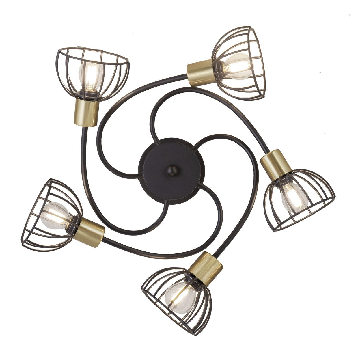 Medidas Lámpara Bermeo Negra 5 Luces AJP/Alemar (Ref. 60177) - luzguru.com
