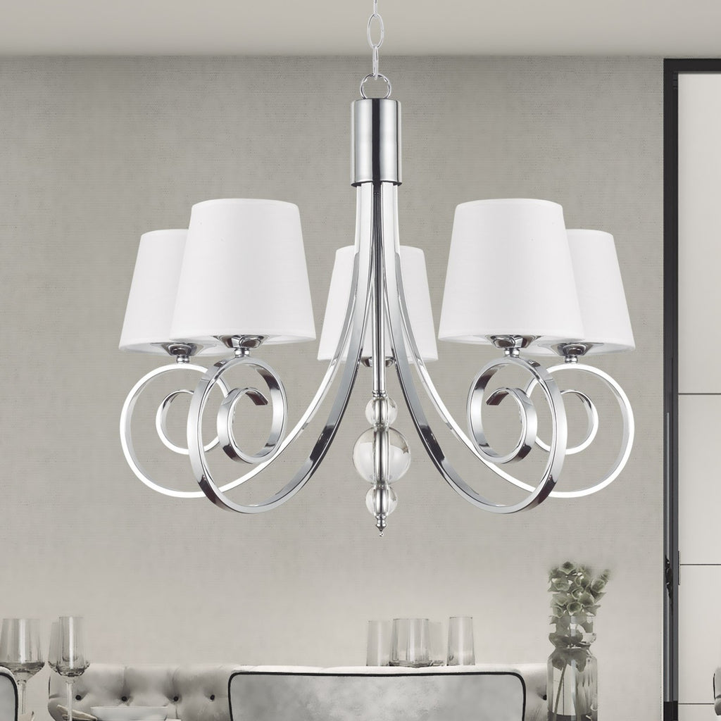 Medidas Lámpara Marela Cromada 5 Luces AJP/Alemar Ref. 60250 - LuzGuru
