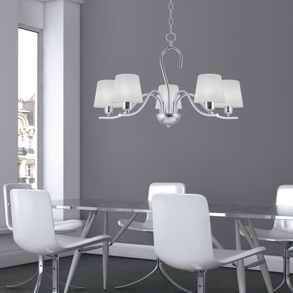 Lámpara colgante Natalie Cromo AJP/Alemar (Ref. 60275) - Medidas detalladas.  Iluminación elegante de 5 luces E-14 para tu hogar. LuzGuru.com
