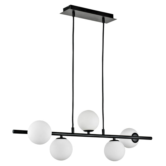 AJP / Alemar 11386 - Lámpara de techo RIVER Negra Opal - luzguru.com
