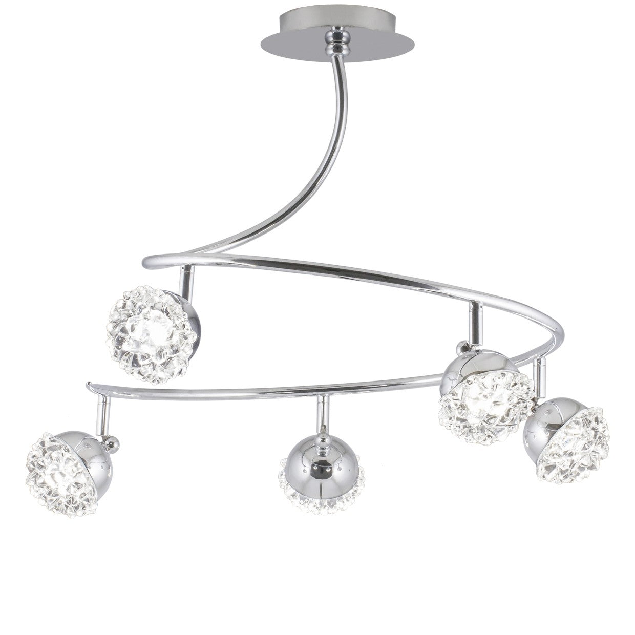 Lámpara LED Stella 5 luces AJP/Alemar (Ref. 3158LA/5CR): Dimensiones detalladas. Ilumina tu hogar con estilo moderno y elegante.  Luzguru.com
