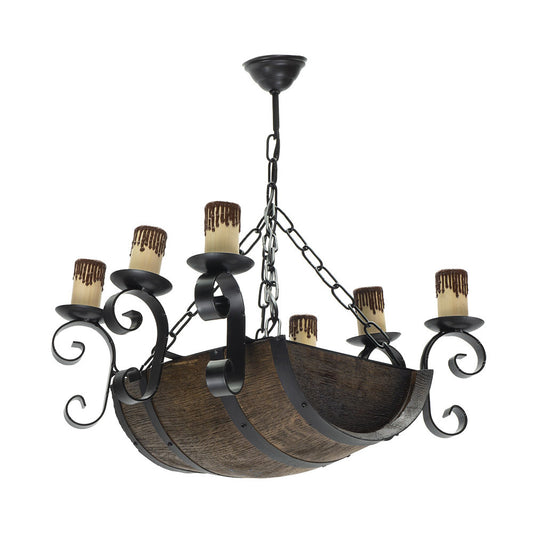 Lámpara de techo rústica BARRIL Fabrilamp / Abrila 1.508/6 para salón y casa de campo