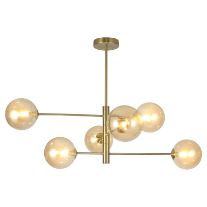 Lámpara Galaxia Latón Ámbar 6 luces G9 - AJP / Alemar - luzguru.com