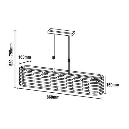 Lámpara de techo moderna Cell/2 con capacidad para 5 bombillas E27