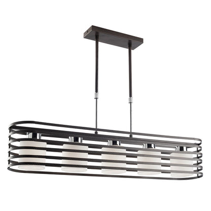 Lámpara de Techo Cell 2 Elíptica 86 cm 5 Luces E27 40W Wengué CristalRecord - vista principal | CristalRecord