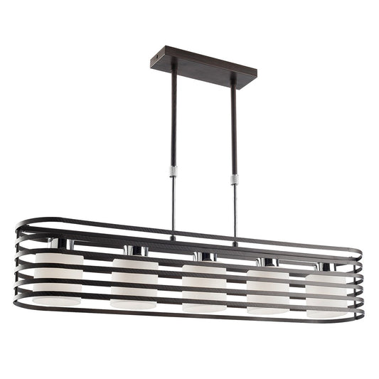 Lámpara de Techo Cell 2 Elíptica 86 cm 5 Luces E27 40W Wengué CristalRecord - vista principal | CristalRecord