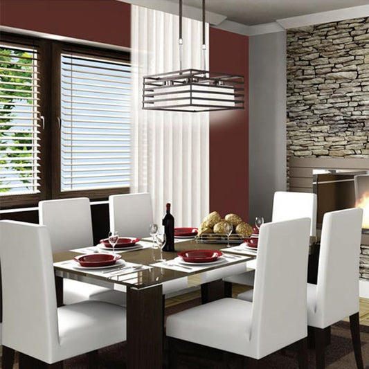 Lámpara Cell fabricada en metal y tulipa opal, color wengué