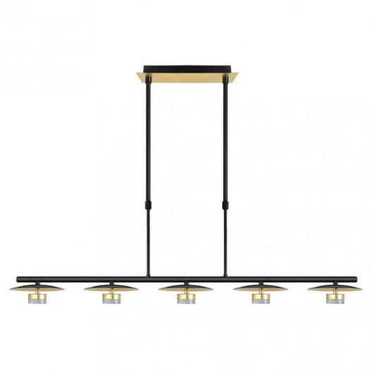 Lámpara Colgante Ciudad del Cabo 5 Luces LED 30W Negro y Oro Fabrilamp - vista principal | Fabrilamp / Abrila