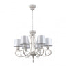 Lámpara Clematis 6xE14 Blanco/Oro de Fabrilamp/Abrila. Diseño elegante y clásico.