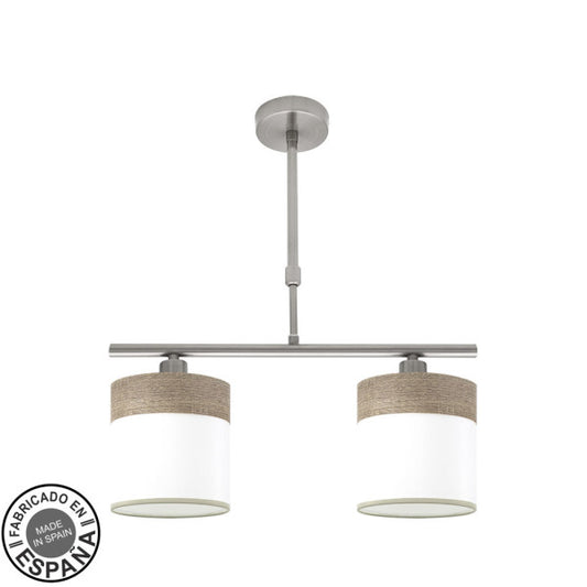 Lámpara de Pared Cloe 2 Luces E14 Níquel y Madera Gris Fabrilamp - vista principal | Fabrilamp / Abrila