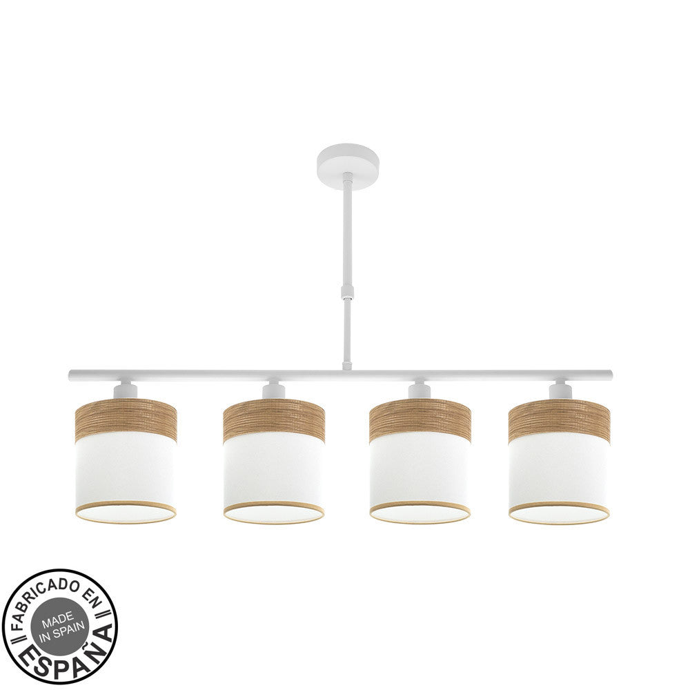 Lámpara Cloe Nature blanca y madera clara Fabrilamp / Abrila, Ref. 175454085