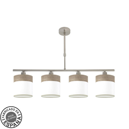 Lámpara de Pared Cloe 4 Luces E14 Níquel y Madera Gris Fabrilamp - vista principal | Fabrilamp / Abrila