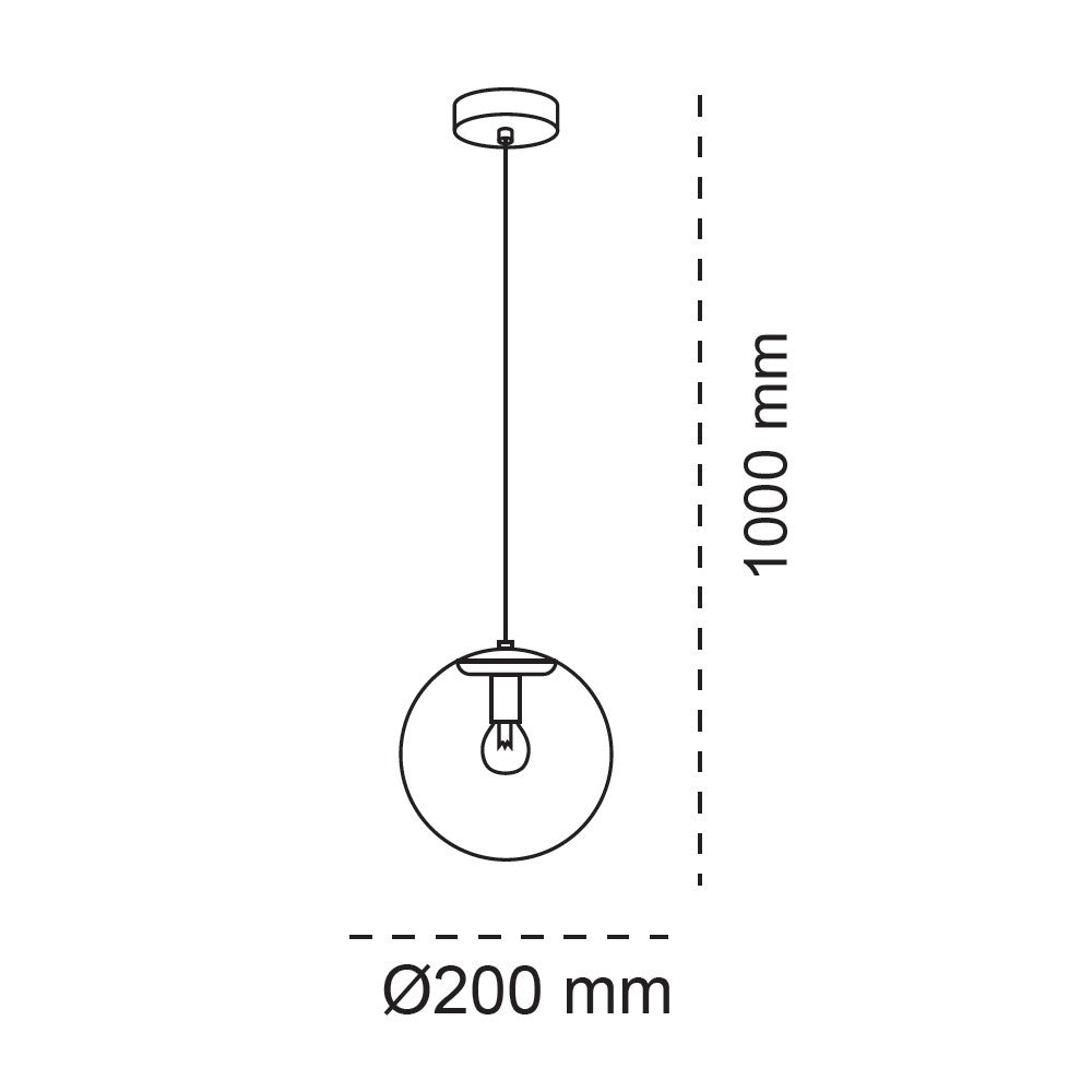 Lámpara colgante con casquillo E14 para bombilla LED